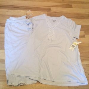 Pajama set ( short sleeve shirt with Capri pants)