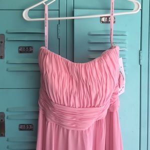 Long beautiful  rose pink chiffon dress.