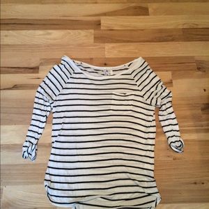 🔴 3/4 sleeve stripped shirt with pocket