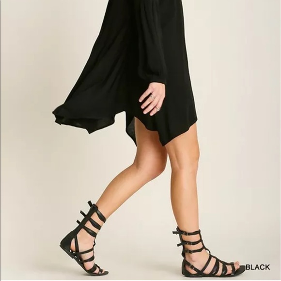 Black Bohemian Dress with Lace - Picture 3 of 3