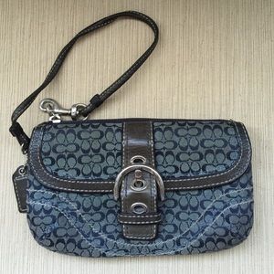 Navy Blue COACH wristlet