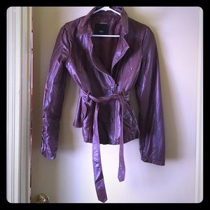 Brown faux leather jacket
