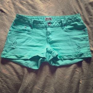 Turquoise Jean Short