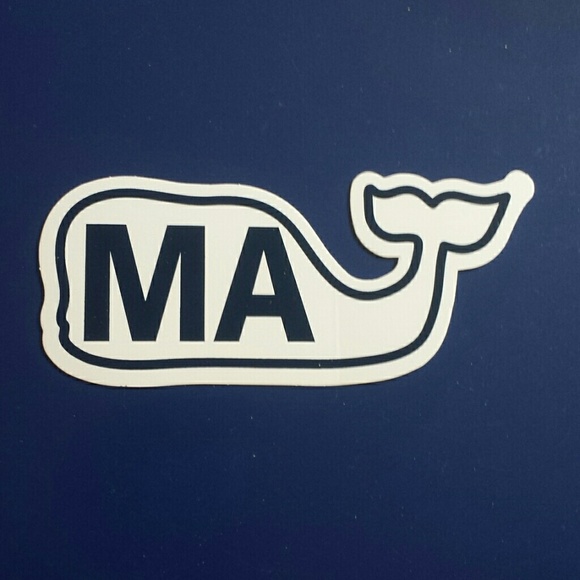 Vineyard Vines MA whale sticker/decal