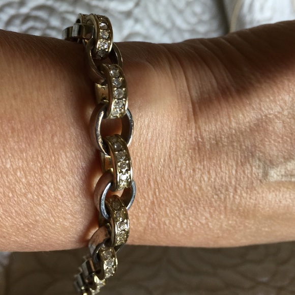 Ann Taylor silver and gold clasp bracelet