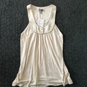 Cream & Gold Tank. Never Worn.