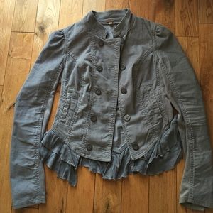 Free People Gray Corduroy Jacket