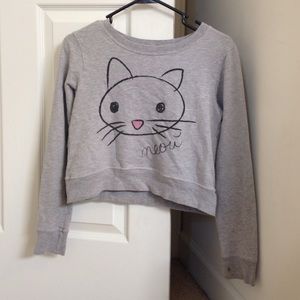 Forever 21 crop kitten sweater