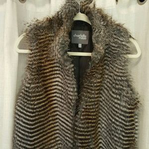 Long fake fur vest