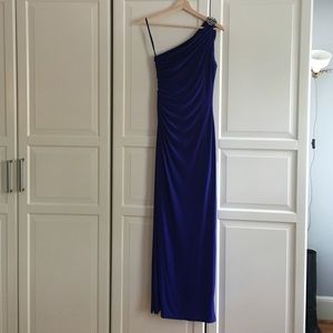 FLASH SALE! Ralph Lauren One Shoulder Brooch Gown