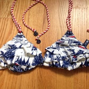 Red White and Blue Bikini Top