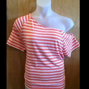 Fits 14/16 Torrid Twist Tees Orange & White Top