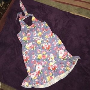 Sexy halter dress with mermaid flounce