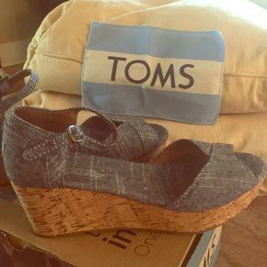 Toms platform wedge-denim