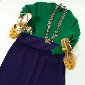 Purple stretch skirt NWOT 10 MAD MEN