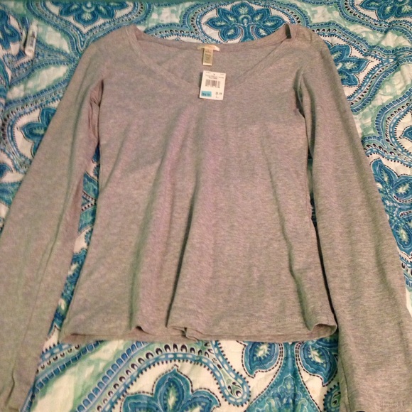 Gray v-neck