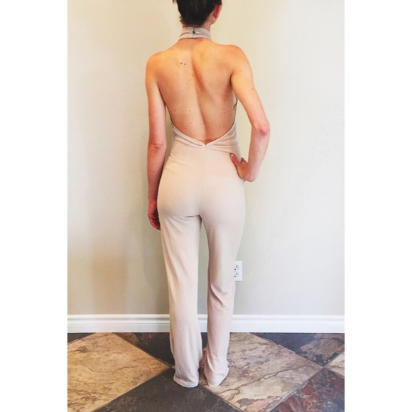 Beige body suit with mock neck - Picture 2 of 3