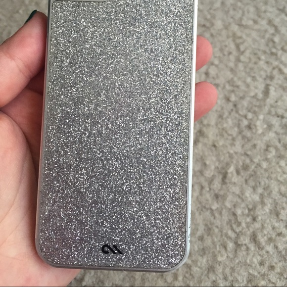 iPhone 5/5s silver-glitter 2 piece case - Picture 2 of 4