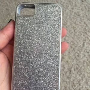 iPhone 5/5s silver-glitter 2 piece case