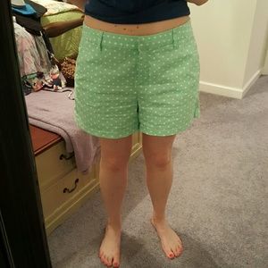 Mint green polka dot shorts