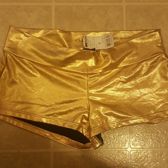 Gold metallic shorts
