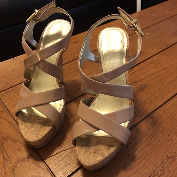 Jessica Simpson nude stiletto sandals