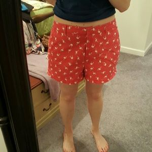 Super cut flamingo print shorts