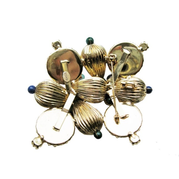 SCAASI huge faux pearl and cabachon pin - Picture 2 of 4