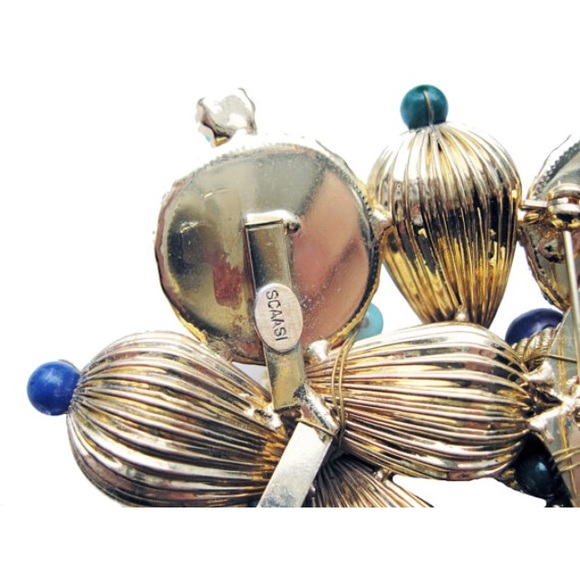 SCAASI huge faux pearl and cabachon pin - Picture 3 of 4