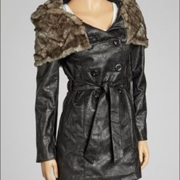 Vertigo Faux Leather Coat