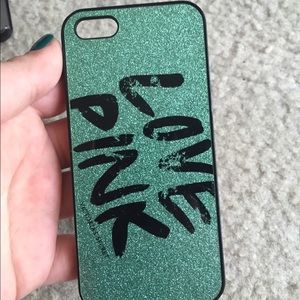 iPhone 5/5s plastic glitter PINK/VS Case