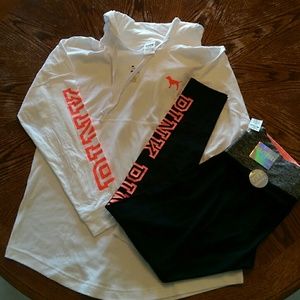 Nwt med PINK hooded crew/ultimate leggings outfit