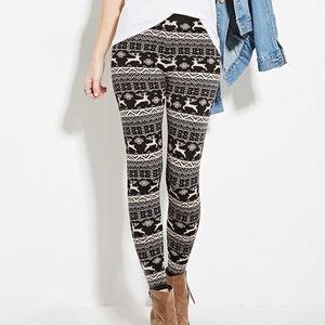 NWT Fair Isle Patterned Leggings