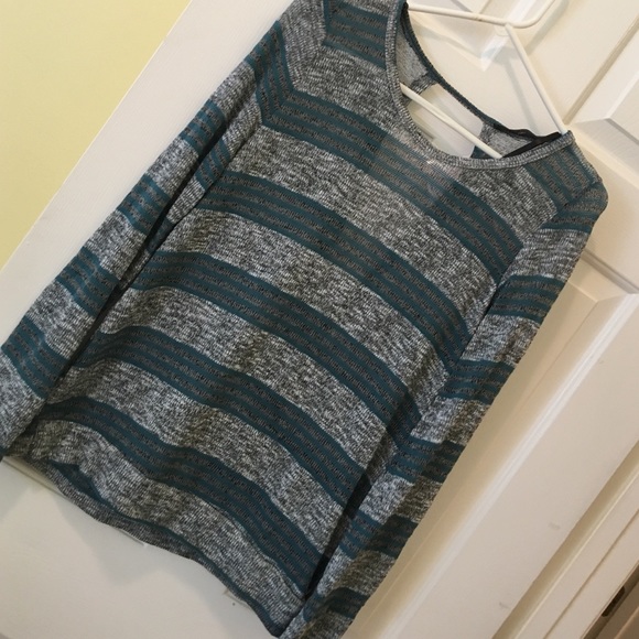 Honey Punch Payge Striped cross back sweater