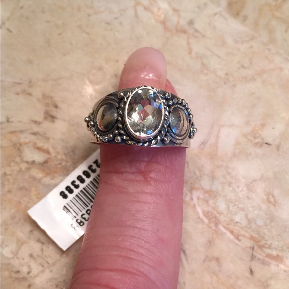 Sterling Silver Jewelry - Bali Design Green Amethyst Sterling Ring Sz 8