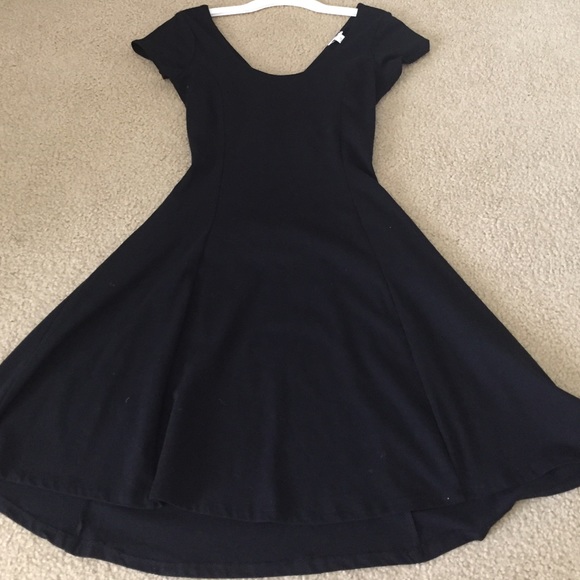 black short sleeve  baby doll dress