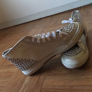 Silver Stud High Top Shoes