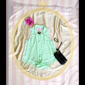 ✳️✳️DRESSY light green sheer sleeveless top