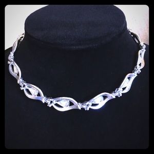 Choker necklace with large rhinestone accents