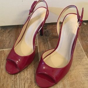 Red peep toes. Never worn. Bcbg