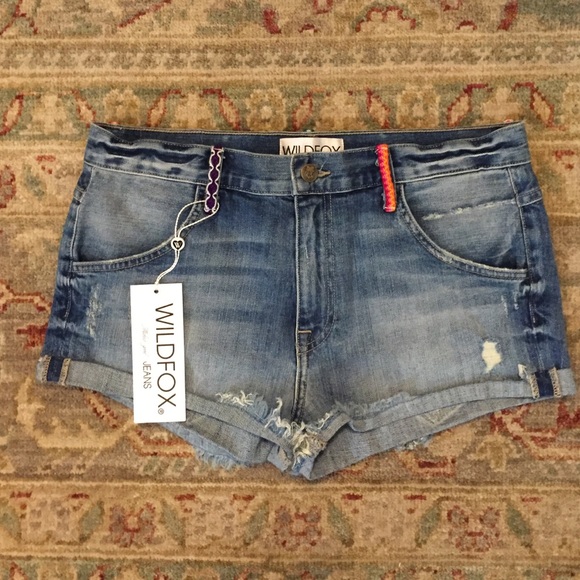 Wildfox Slouchy Boyfriend Shorts Kismet Stripe - Picture 3 of 4