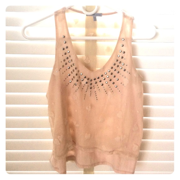 Blush top with see through back