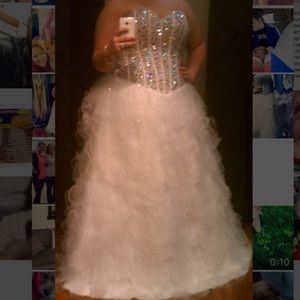 Prom dress hand stitched Jewels