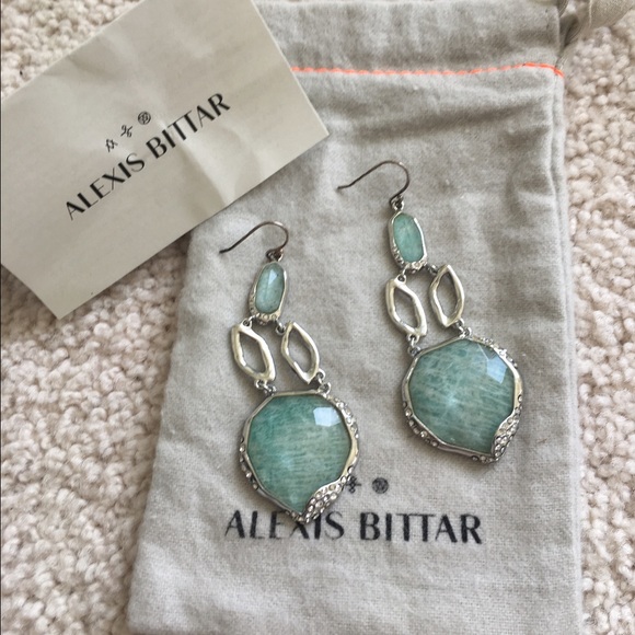 Alexis Bittar Chandelier Earrings! Beautiful blue