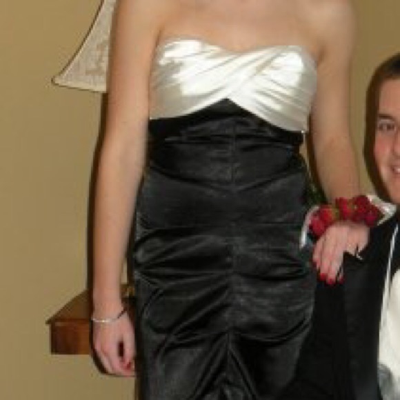 White and black formal dress