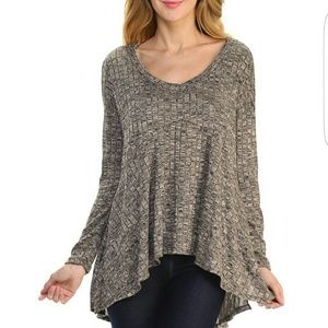 Pretty lightweight marled shark bite tunic sz L