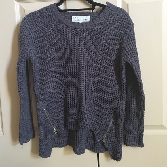Vintage Havana Zipper Detail Grey Sweater
