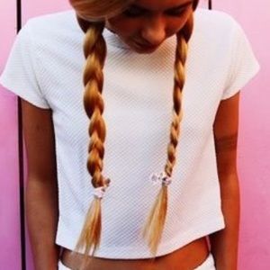 Brandy Melville White Textured Shirt