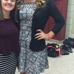 black and white dress