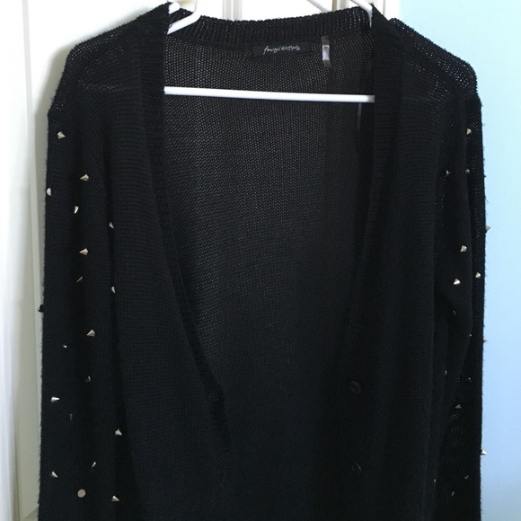 Studded black knit cardigan